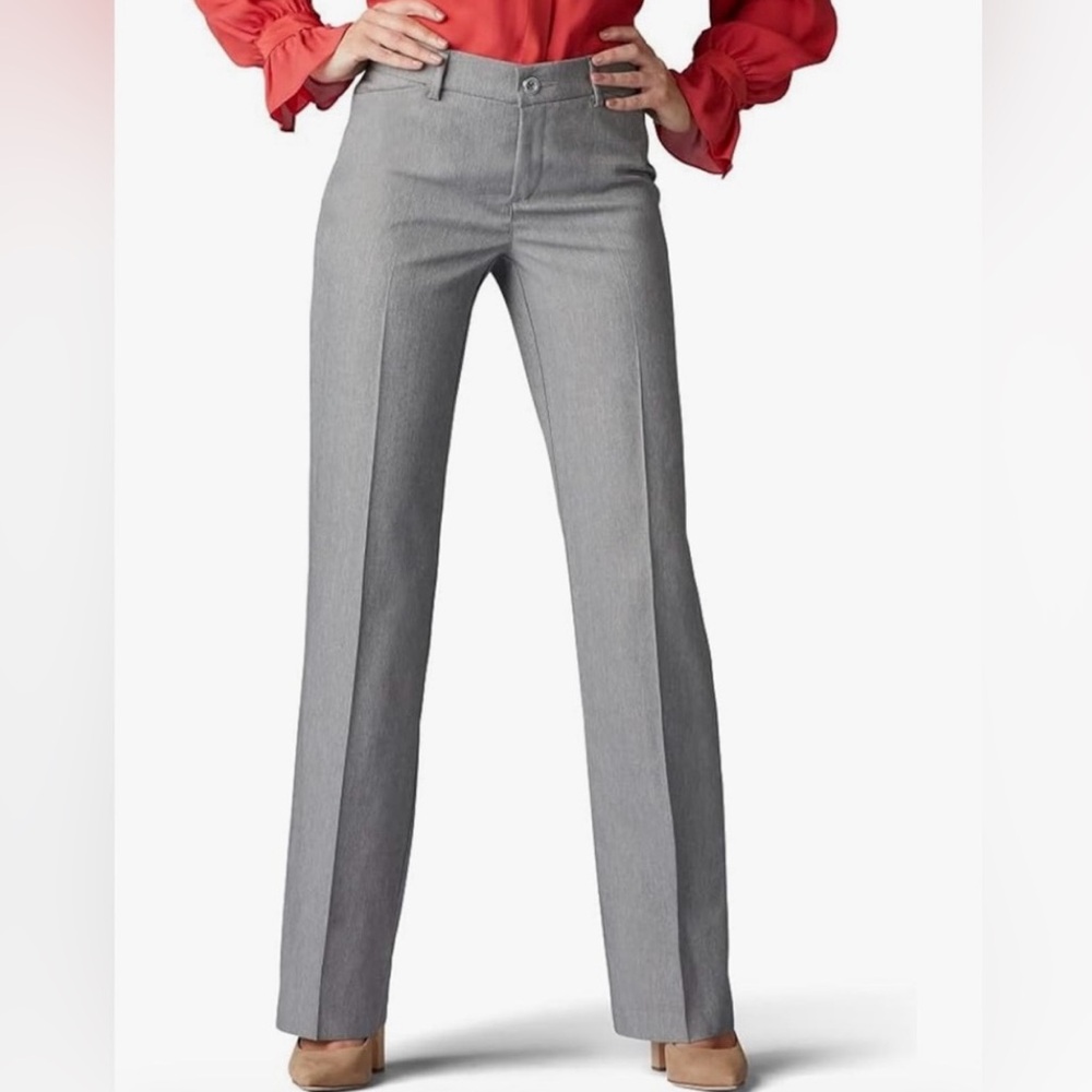 Lee Regular fit Trouser Mid Rise Flex Motion dress pants in gray 10
